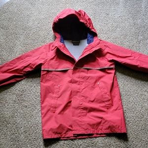 Boys 6x-7 Lands End Rain Jacket Red size large
